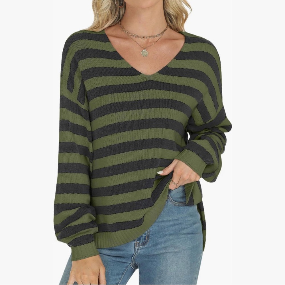Women’s striped pullover sweater